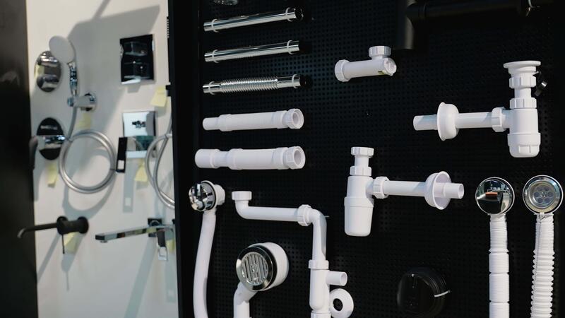 plumbing fixture display in store showroom video